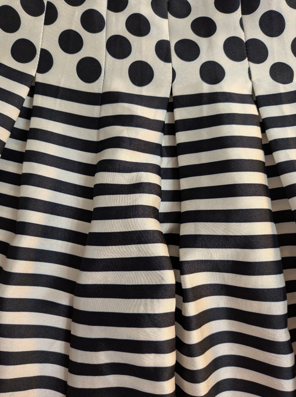 Polka Dot Black White Striped Palazzo Wide Pants Leg Eclectic Statement Piece - Picture 11 of 15
